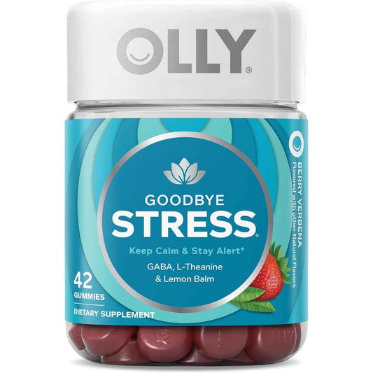 OLLY Goodbye Stress Support Supplement Berry Verbena Gummies