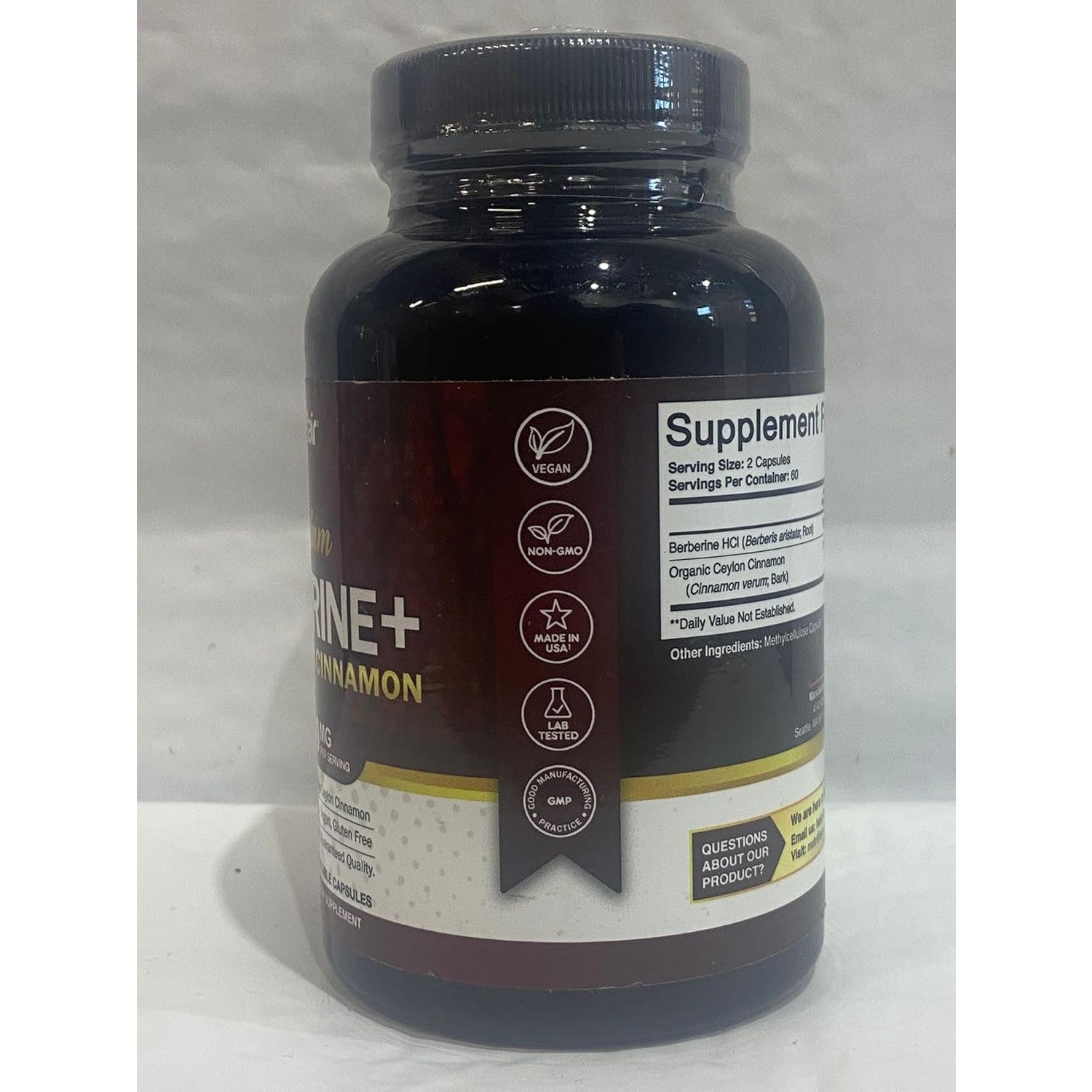 NutriFlair Berberine HCl 1200mg Plus Ceylon Cinnamon 120 Capsules