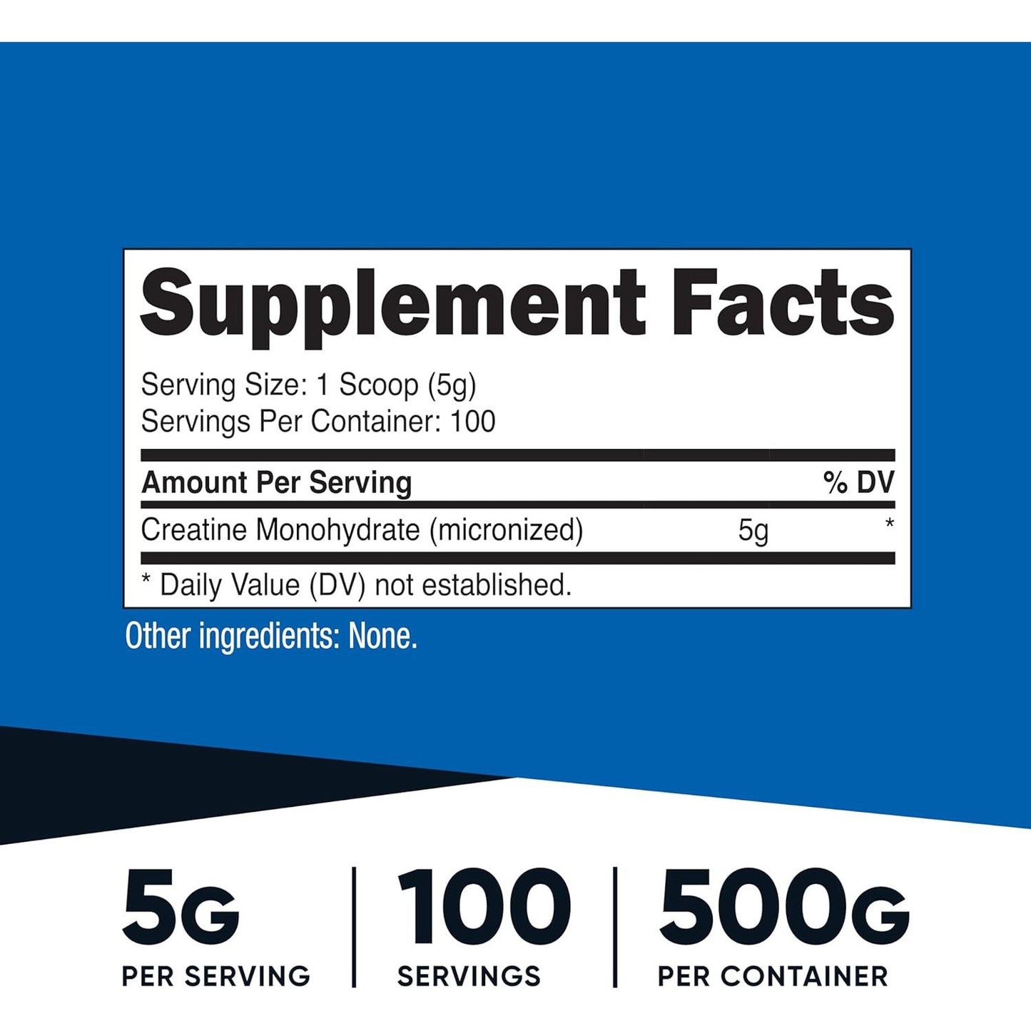 Nutricost Micronized Creatine Monohydrate Powder 500G 100 Servings Unflavored