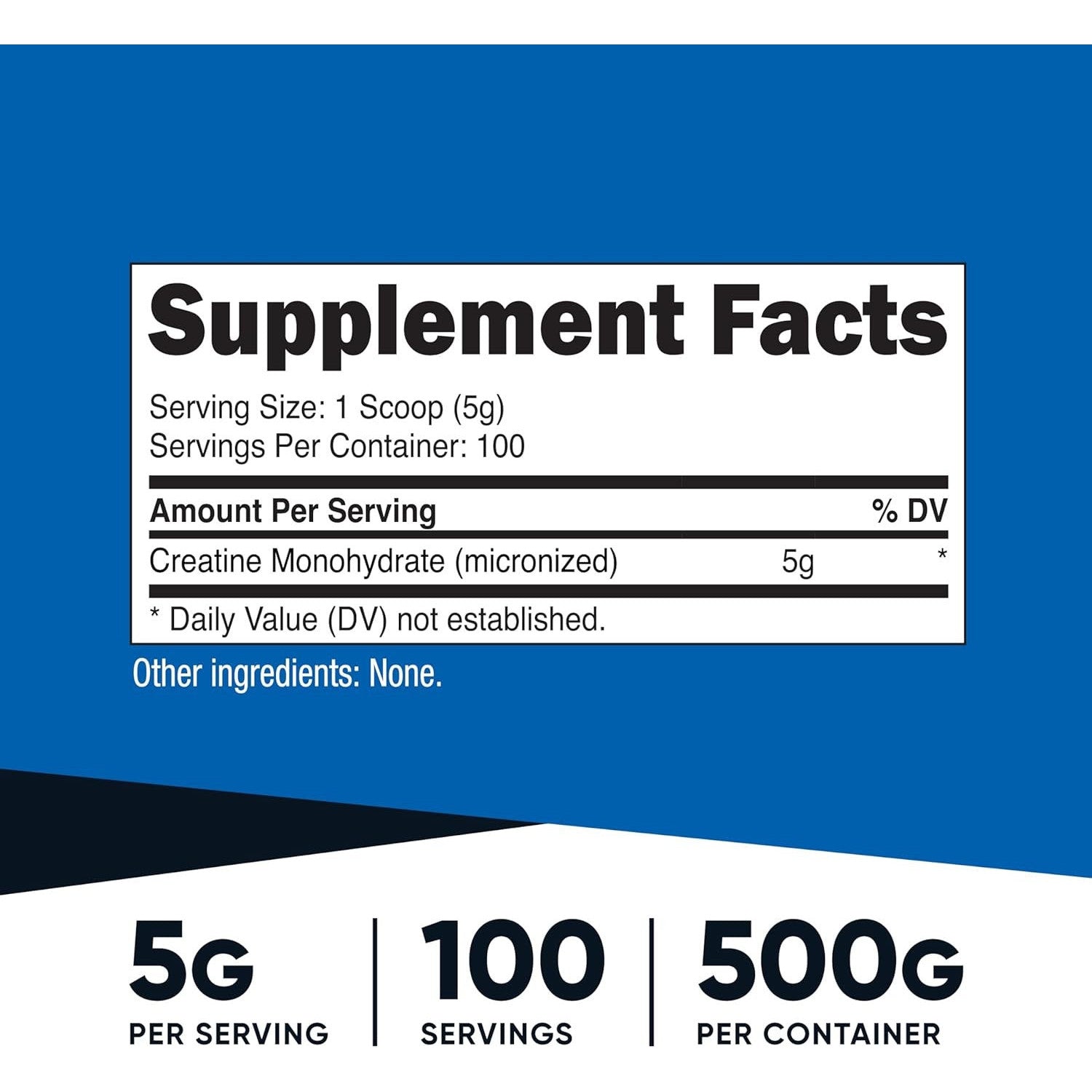 Nutricost Micronized Creatine Monohydrate Powder 500G 100 Servings Unflavored