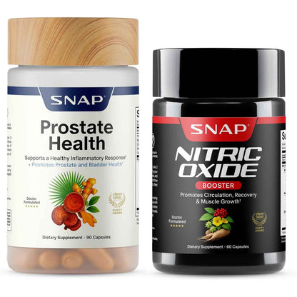 Snap Supplements Nitric Oxide Booster + Prostate Health Supplements for Men 60 + 90 Capsules