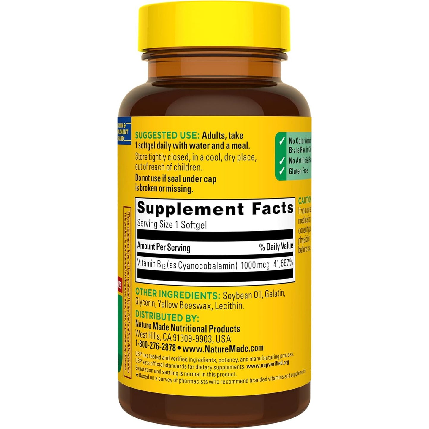 Nature Made Vitamin B12 1000 mcg Supplement Softgels