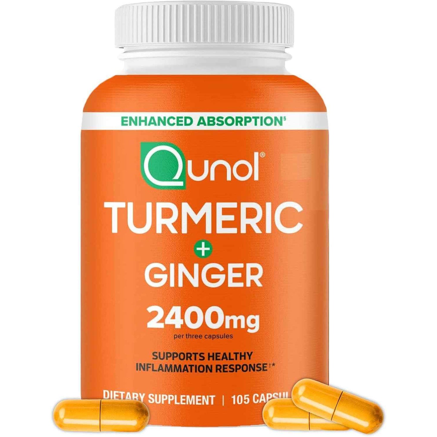 Qunol Turmeric Curcumin with Black Pepper & Ginger 2400mg 105ct