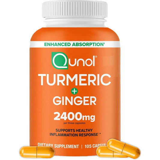 Qunol Turmeric Curcumin with Black Pepper & Ginger 2400mg 105ct