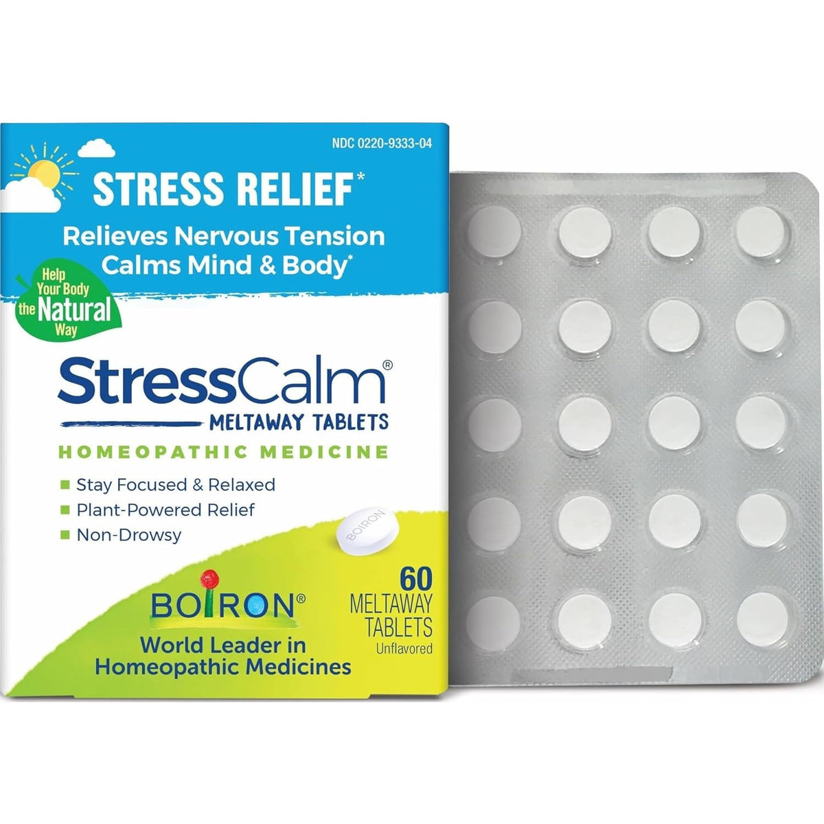 Boiron StressCalm Stress Mood Support Meltaway Tablets