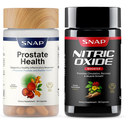 Snap Supplements Nitric Oxide Booster + Prostate Health Supplements for Men 60 + 90 Capsules