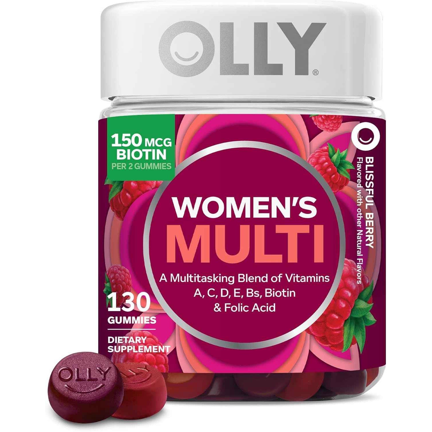 OLLY Women's Multivitamin Gummy Overall Wellness Berry Flavored