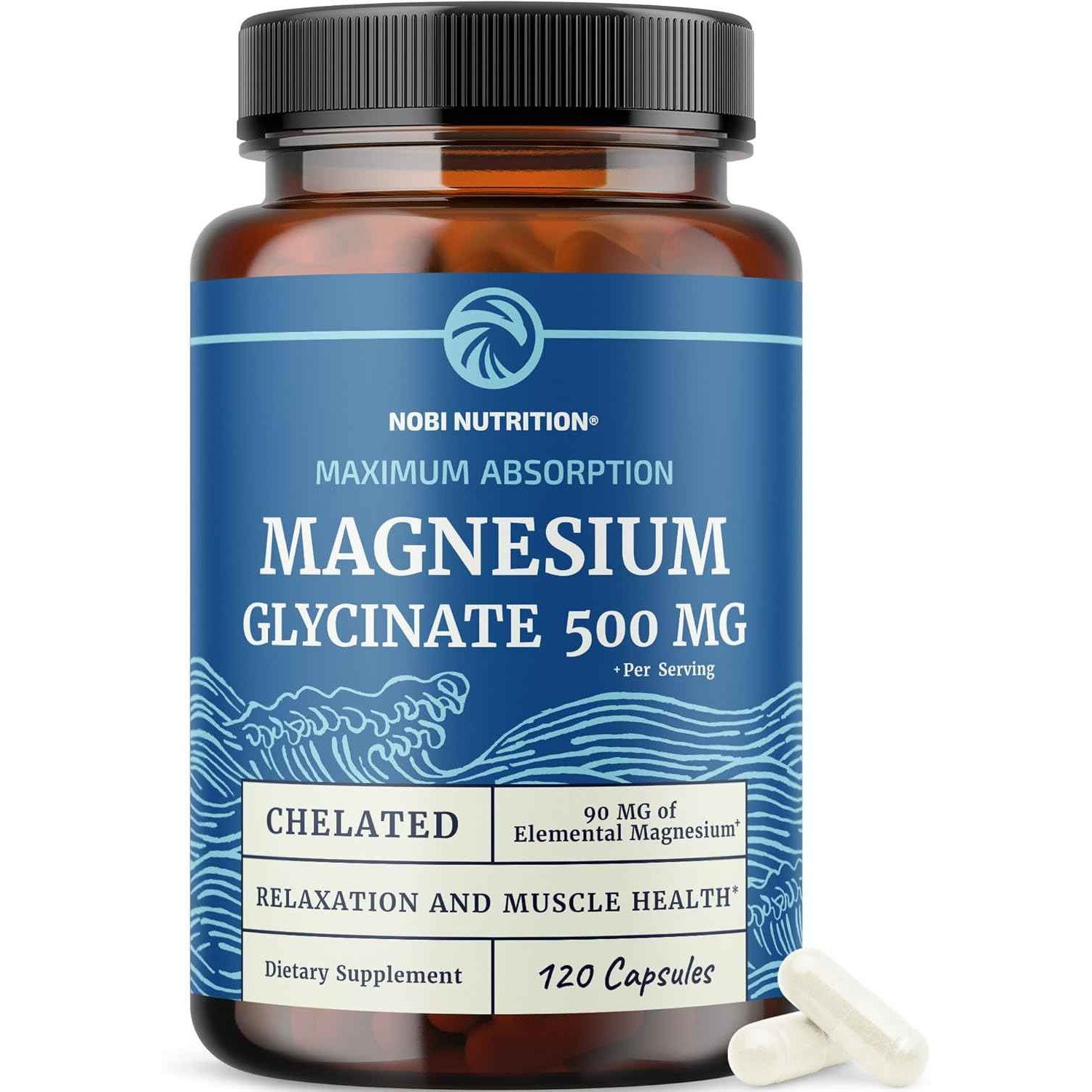 Nobi Nutrition Magnesium Glycinate Supplement High Absorption Chelated