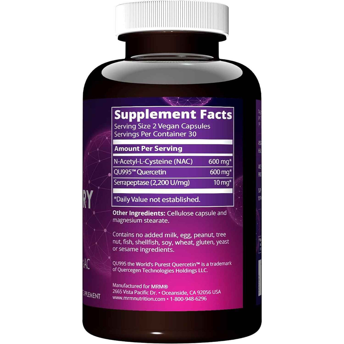 MRM Quercetin + NAC Respiratory Health Support Capsules