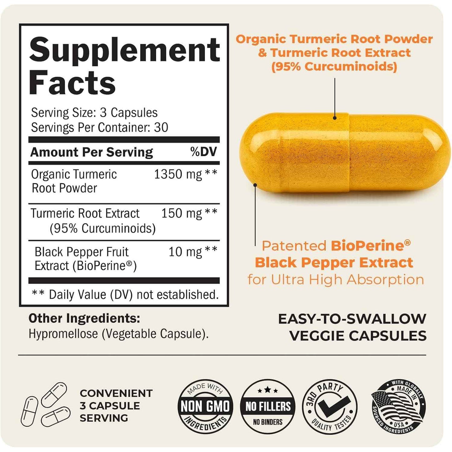 BioSchwartz Turmeric Curcumin with Black Pepper Extract 1500mg 90 Capsules