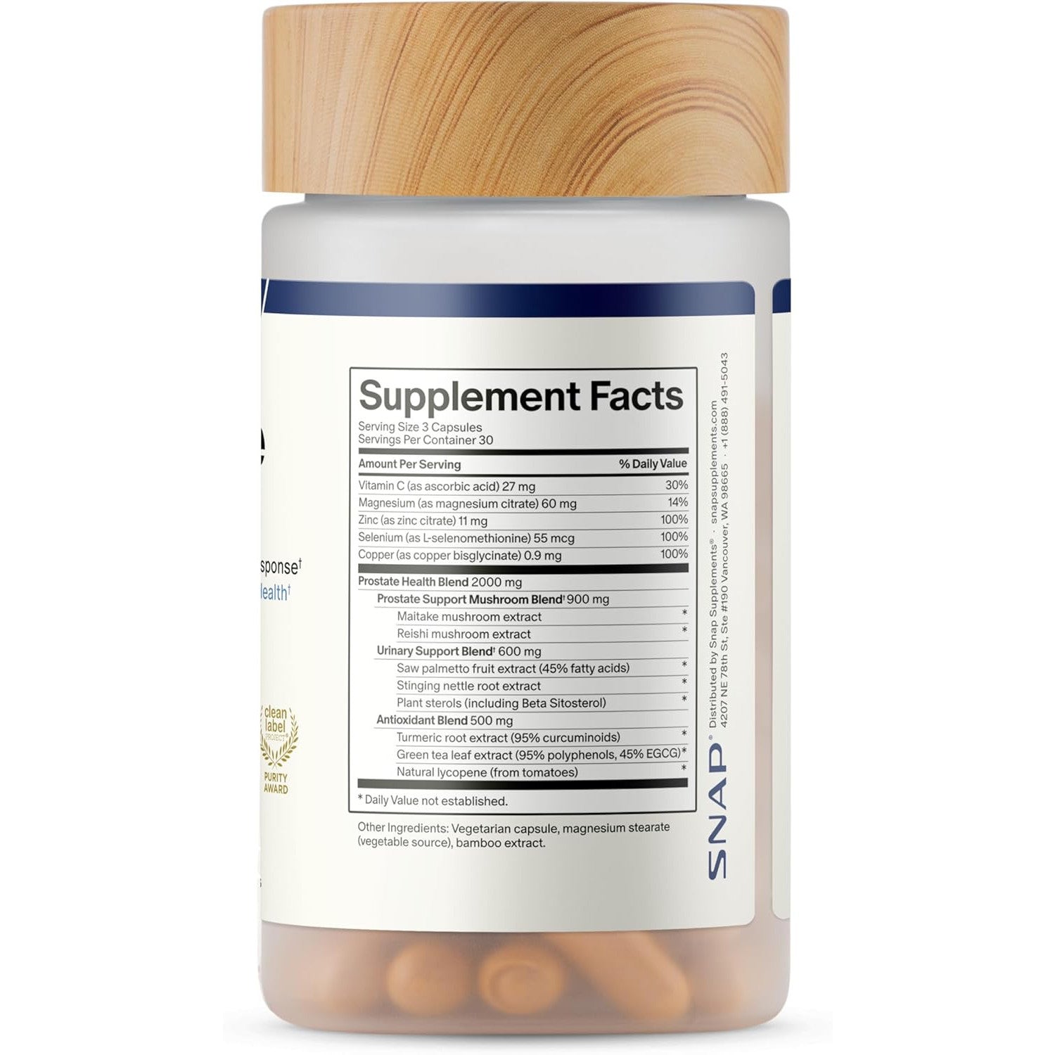 Snap Supplements Nitric Oxide Booster + Prostate Health Supplements for Men 60 + 90 Capsules