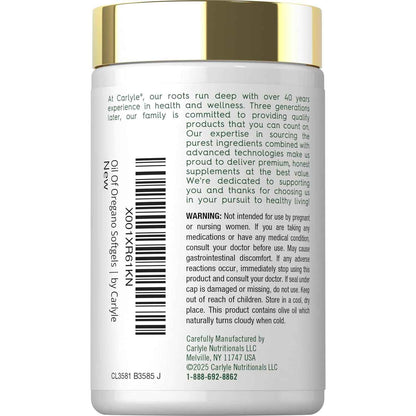 Carlyle Oregano Oil Carvacrol Herbal Health Support Softgels