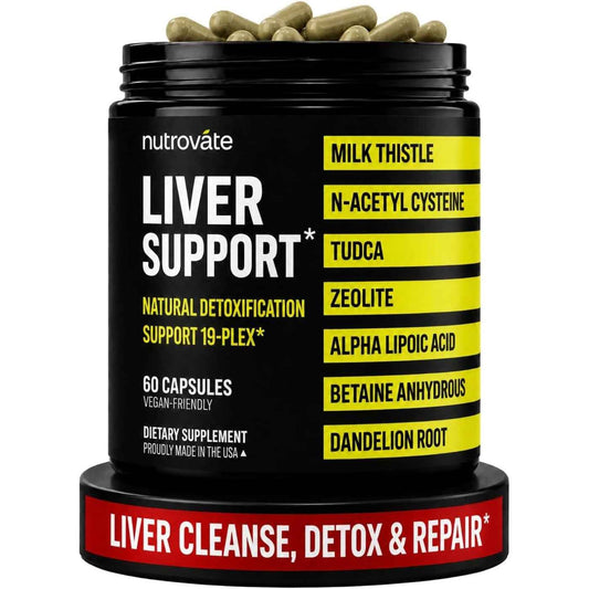 NutroVate Milk Thistle TUDCA NAC Liver Support Detox Formula Capsules