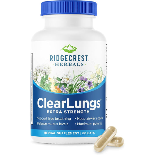RidgeCrest Herbals ClearLungs Extra Strength Lung Respiratory Support Capsules