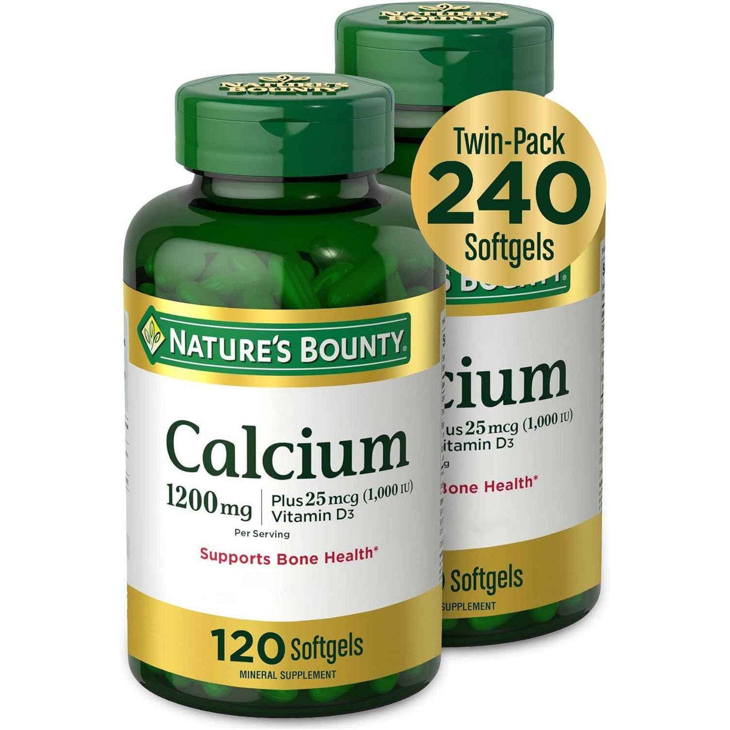 Nature's Bounty Calcium 1200 mg with Vitamin D3 Bone Health Softgels