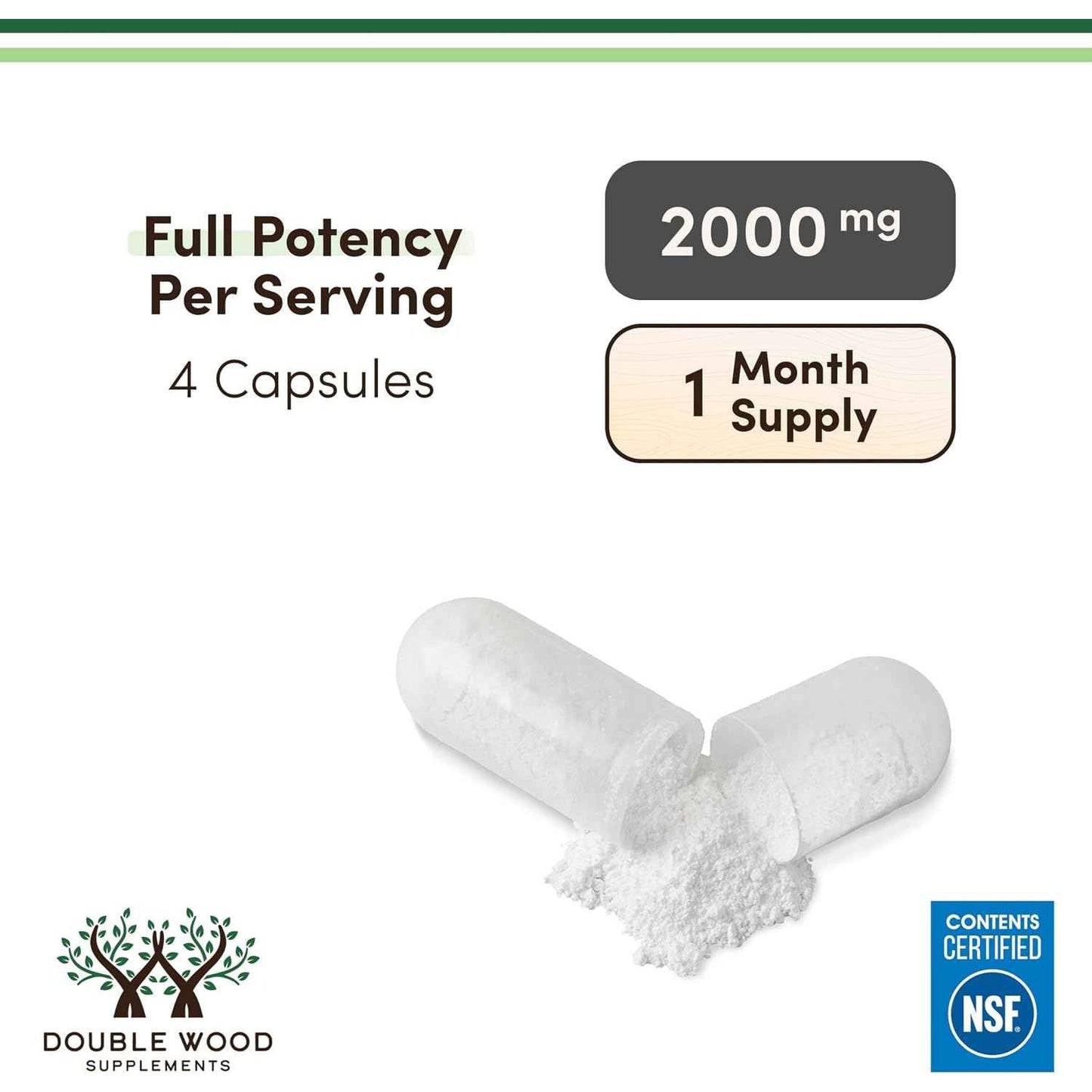 Double Wood Supplements Magnesium L-Threonate Capsules 2,000mg for Cognitive Support