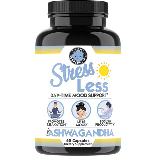 Angry Supplements Stress Less Day-Time Mood Support Capsules 60 Count