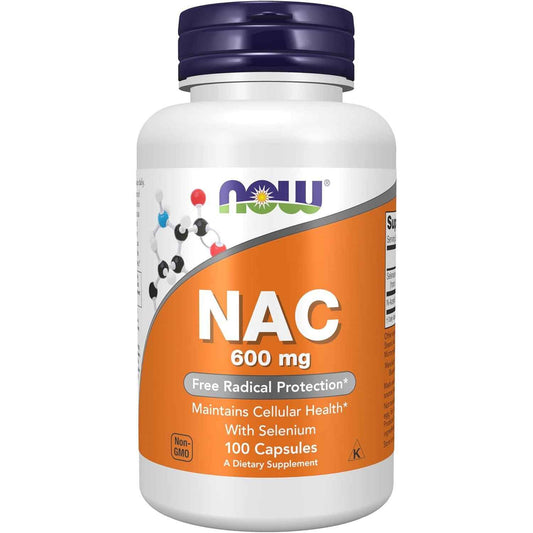 NOW Foods NAC N-Acetyl Cysteine 600 mg Cellular Support Capsules