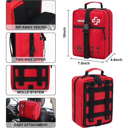 VRIEXSD 400 Pieces All-Purpose First Aid Kit Comprehensive Emergency Medical Supplies for Home Car Travel Camping Office Outdoor