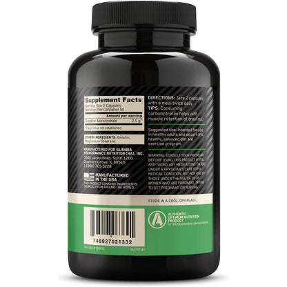 Optimum Nutrition Micronized Creatine Monohydrate Capsules 2.5g Per Serving 50 Servings