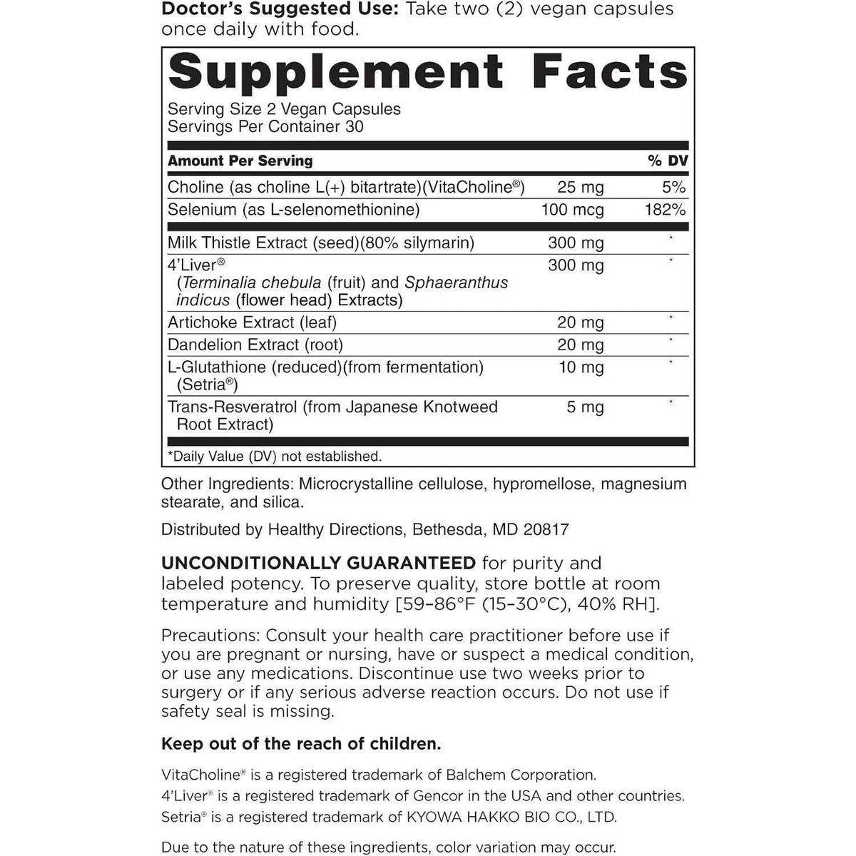 DOCTORS' PREFERRED Milk Thistle Liver Support Detox Formula Capsules
