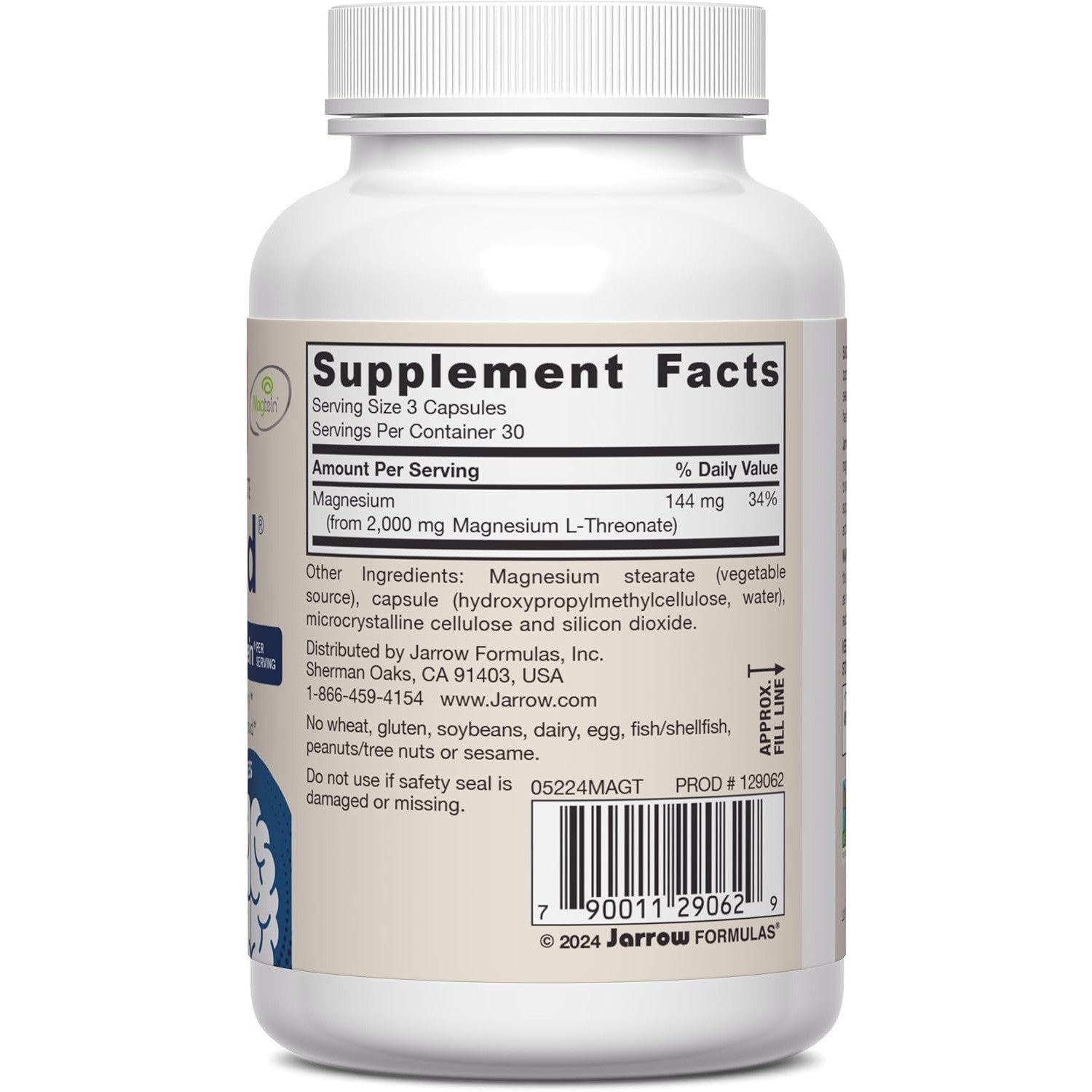 Jarrow Formulas MagMind Magnesium L-Threonate Dietary Supplement Capsules