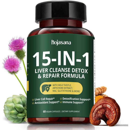 HojaSana Milk Thistle Silymarin Liver Support Detox Formula Capsules