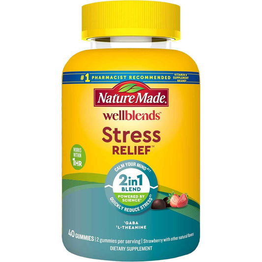 Nature Made Wellblends Stress Relief Strawberry Gummies 40 Count