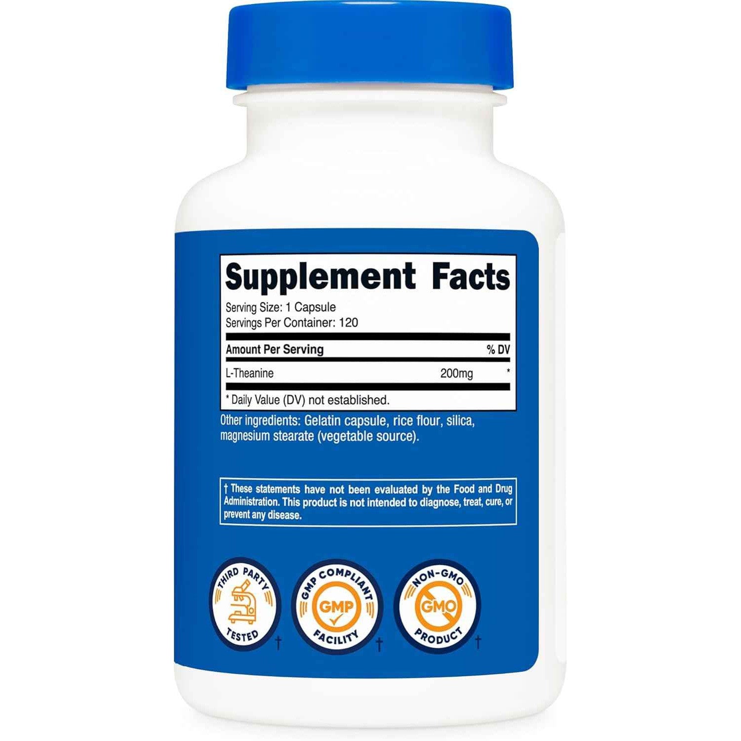 Nutricost L-Theanine 200mg Double Strength Non-GMO Gluten Free Capsules