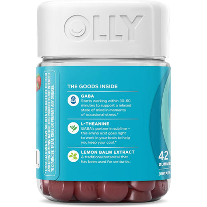 OLLY Goodbye Stress Support Supplement Berry Verbena Gummies