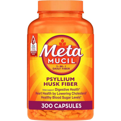 Metamucil Psyllium Husk Fiber Capsules 3-in-1 Supplement