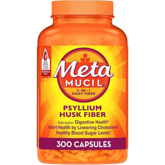 Metamucil Psyllium Husk Fiber Capsules 3-in-1 Supplement