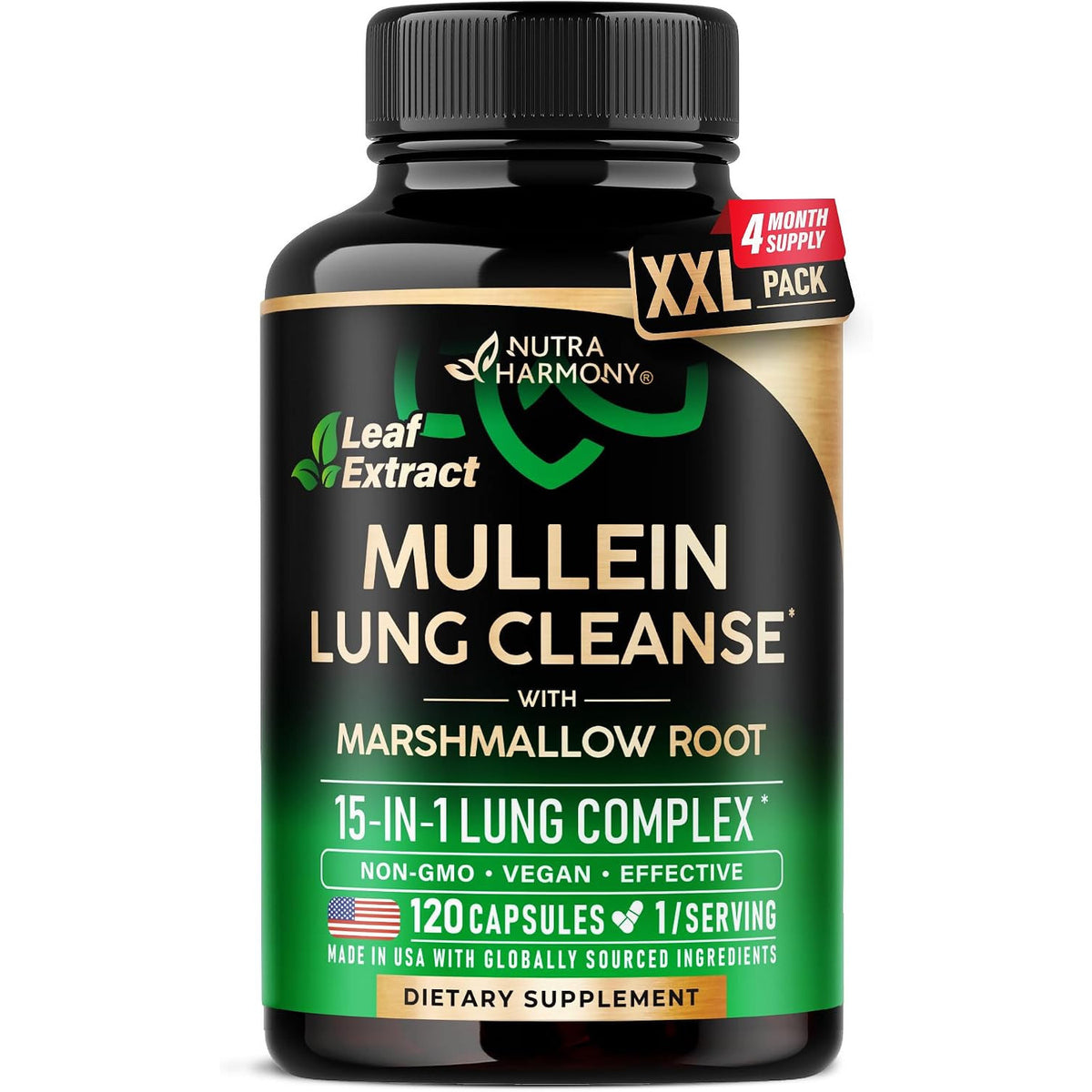 NUTRAHARMONY Mullein Lung Detox Respiratory Support Capsules