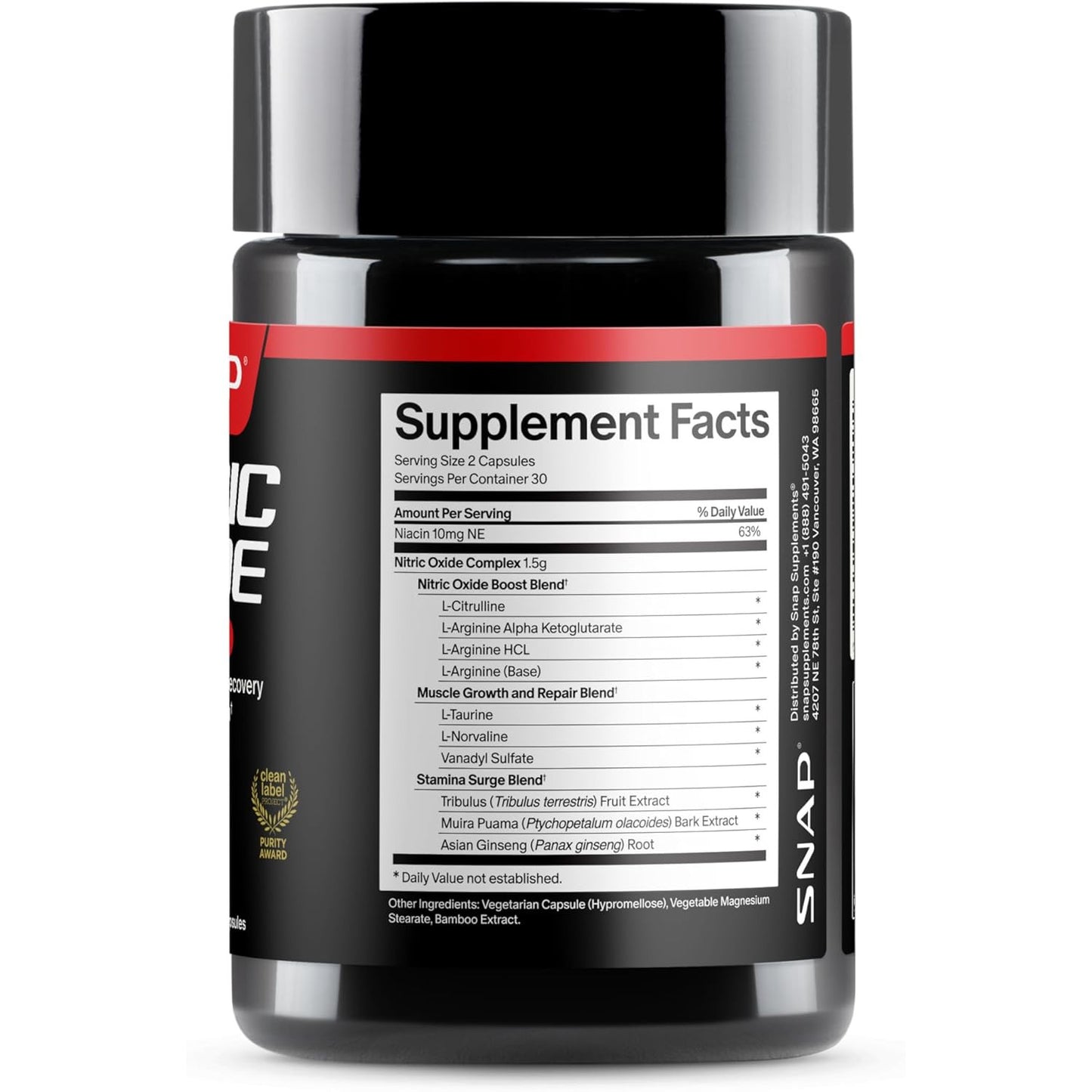 Snap Supplements Nitric Oxide Booster + Prostate Health Supplements for Men 60 + 90 Capsules