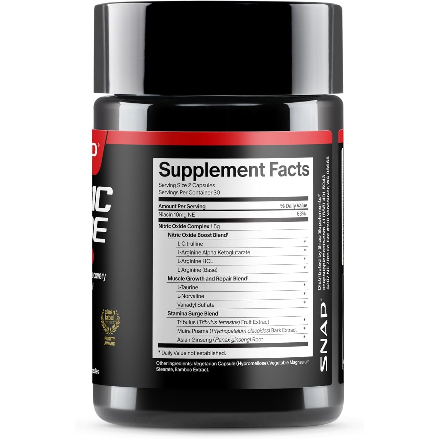 Snap Supplements Nitric Oxide Booster + Prostate Health Supplements for Men 60 + 90 Capsules