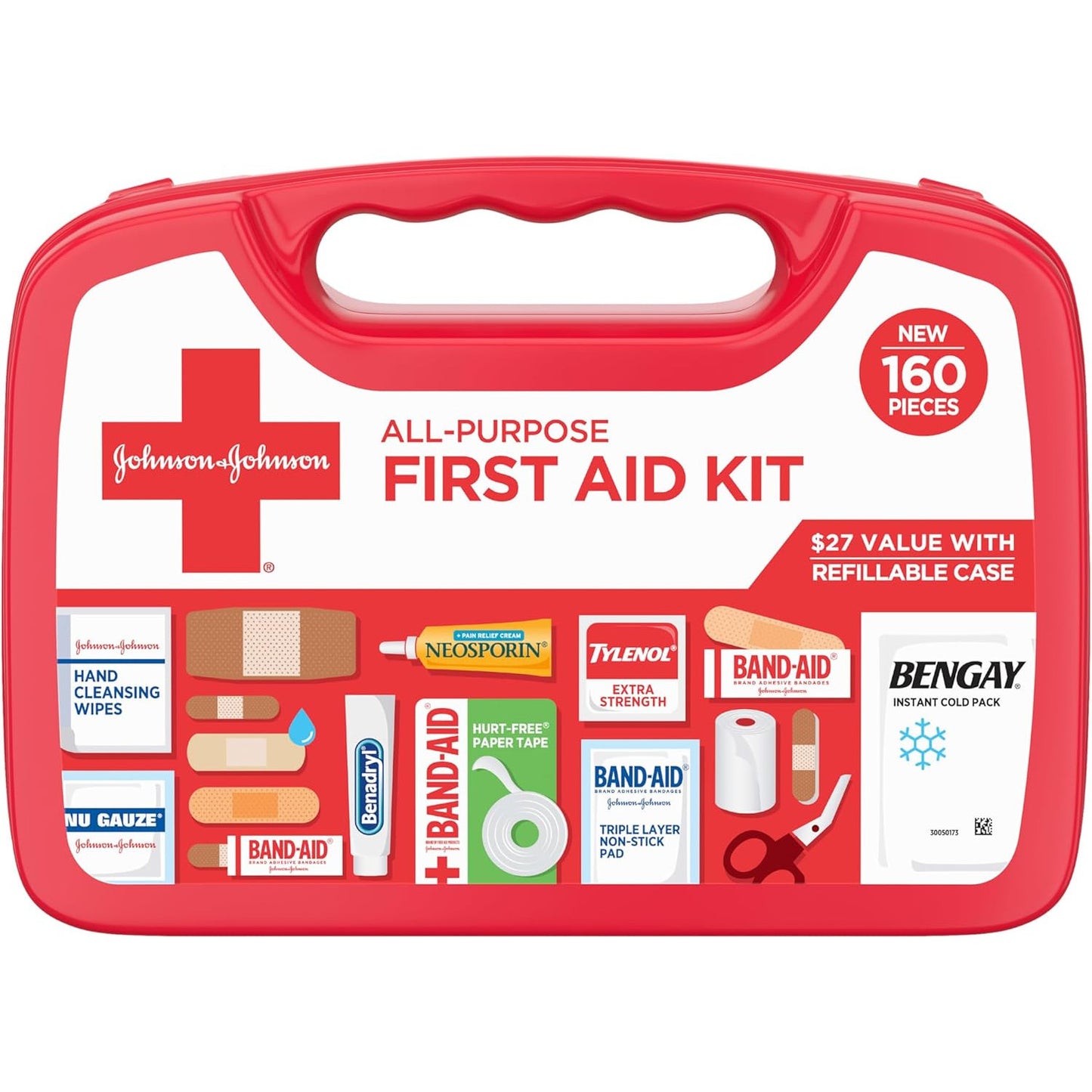 BAND-AID All-Purpose Portable Compact First Aid Kit 160 Piece Emergency Wound Care Essentials