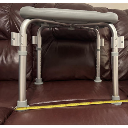 Medline Shower Chair with Backrest Padded Armrests 350 lb Capacity Bath Bench Seat Stool