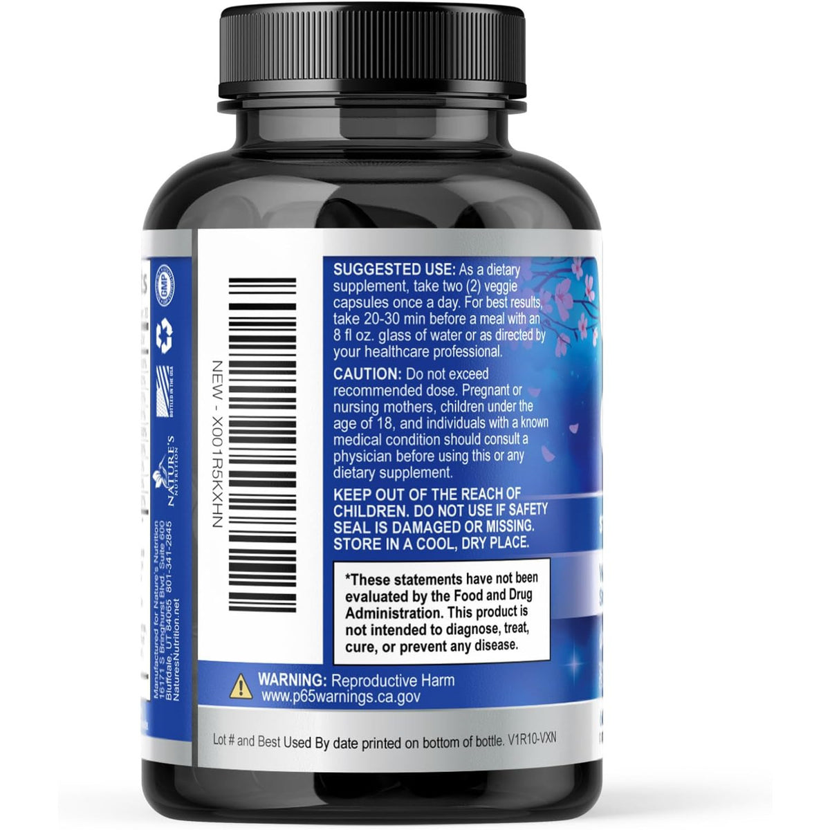 Nature's Nutrition Ashwagandha GABA Stress Mood Support Capsules