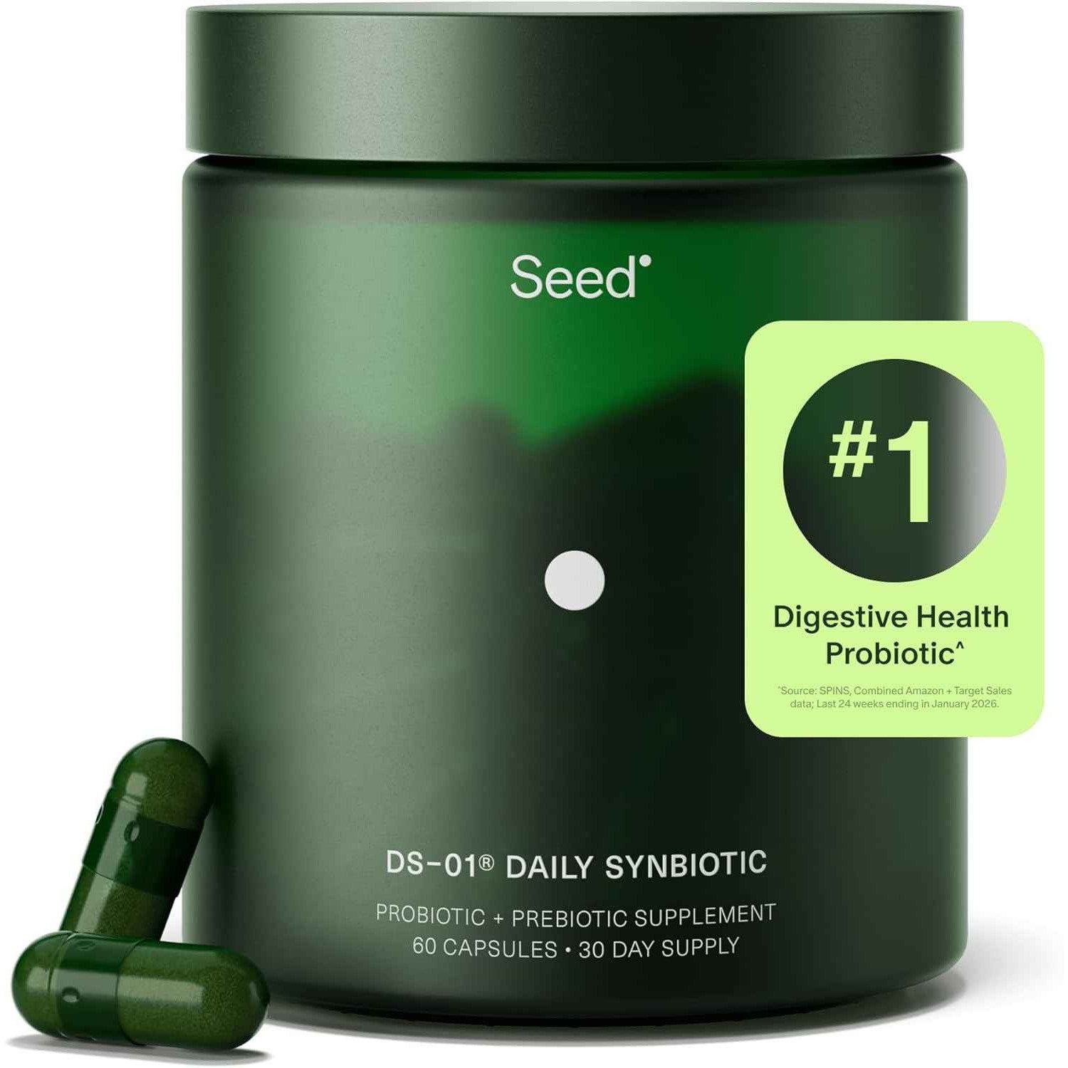 Seed DS-01 Daily Synbiotic Prebiotic Probiotic Supplement 60ct