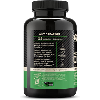 Optimum Nutrition Micronized Creatine Monohydrate Capsules 2.5g Per Serving 50 Servings
