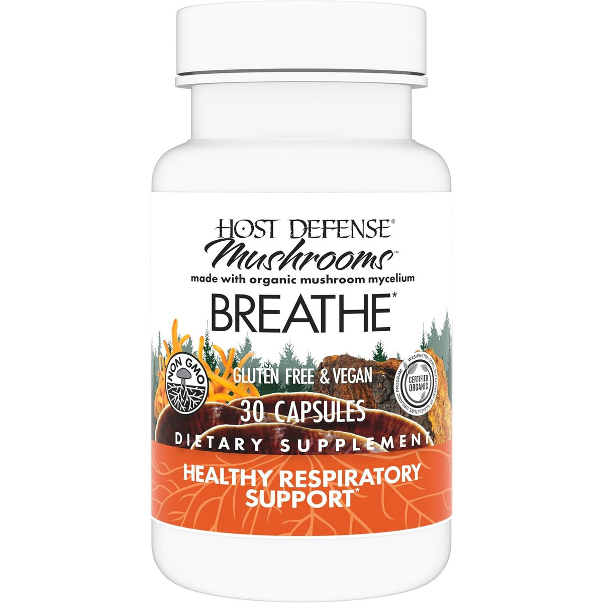 Host Defense Breathe Immune and Respiratory Support Capsules