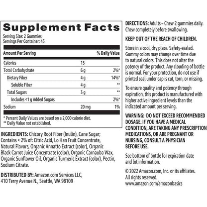 Amazon Basics Soft Fiber Gummies for Digestive Health 90 Count