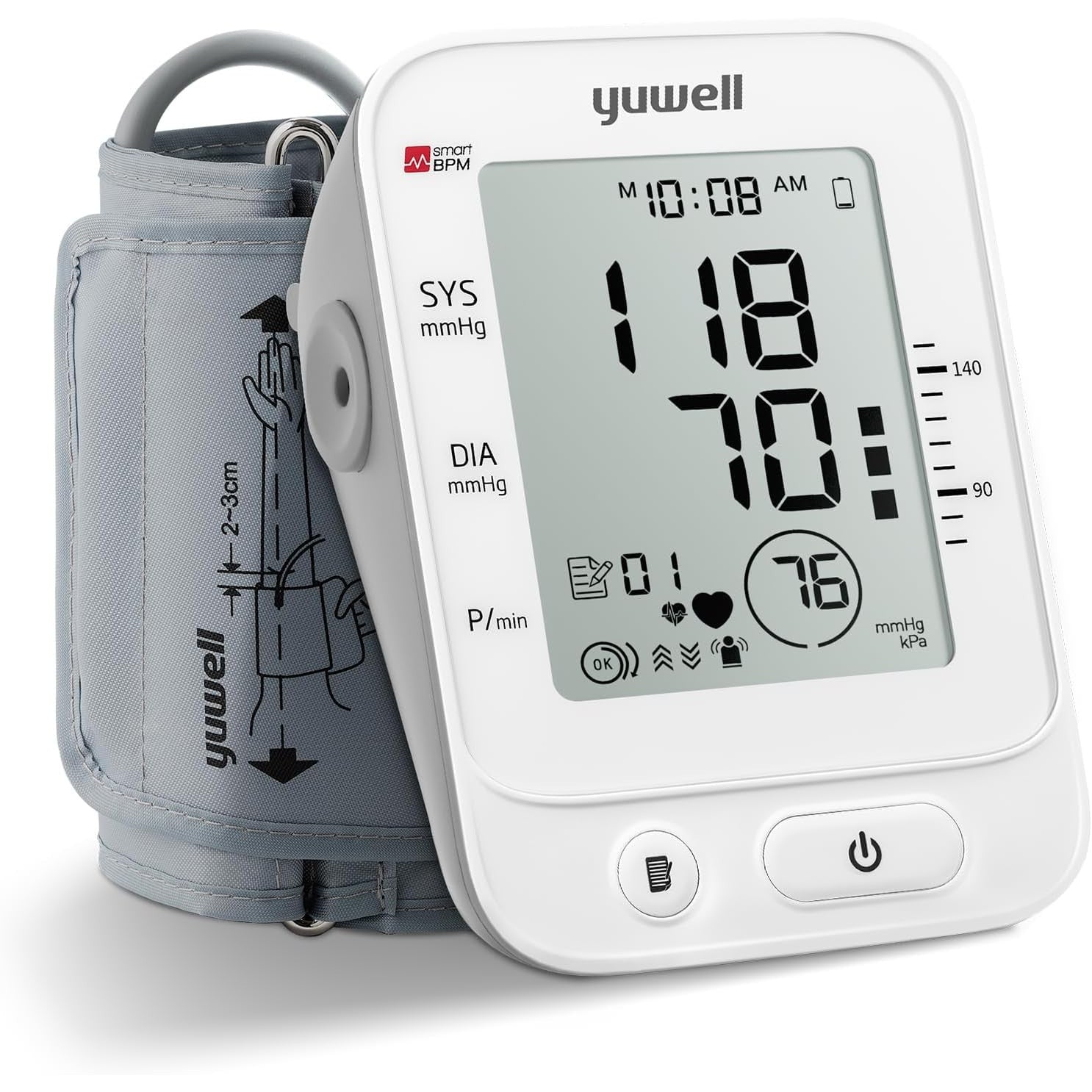 yuwell Digital Blood Pressure Monitor Large Cuff Voice Broadcast 99 Readings