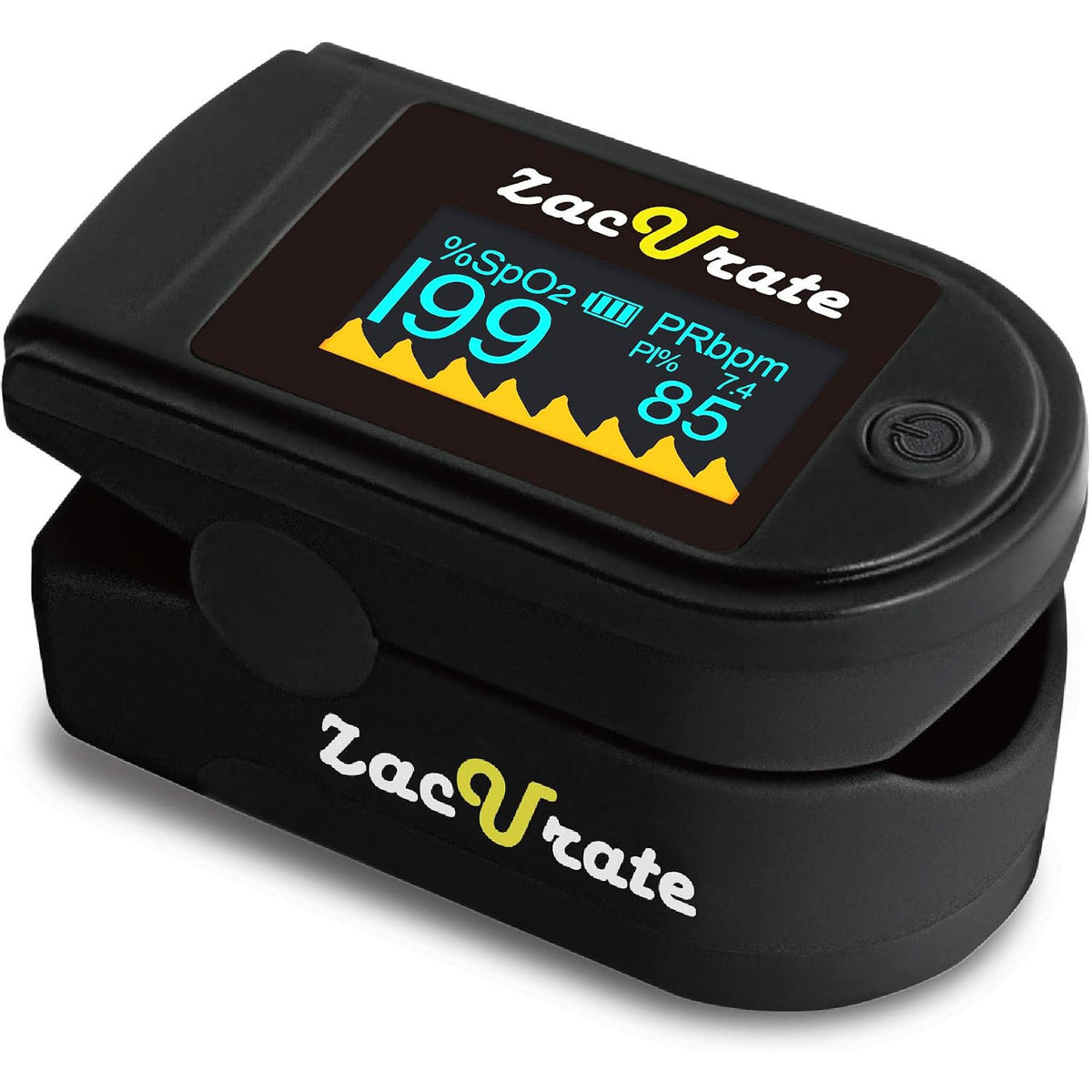 Zacurate 500 Series Fingertip Pulse Oximeter Blood Oxygen Saturation Monitor with Silicon Cover Batteries and Lanyard Royal Black