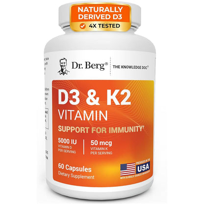 Dr. Berg Maximum Strength 7-in-1 Vitamin D3 K2 5000 IU