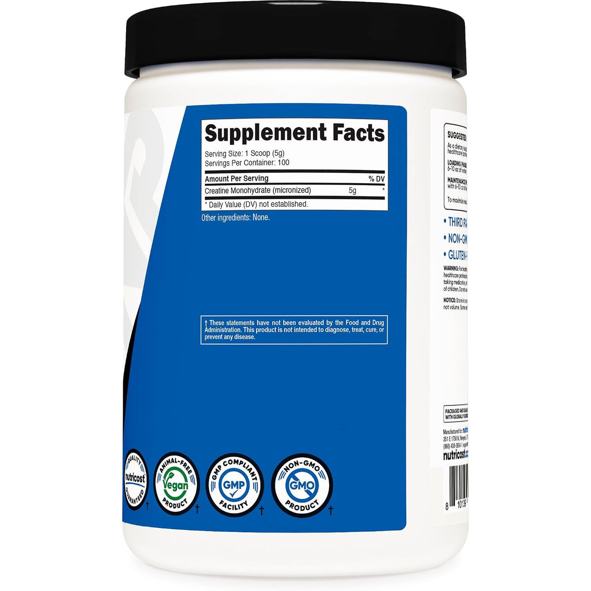 Nutricost Creatine Monohydrate Micronized Dietary Supplement Powder