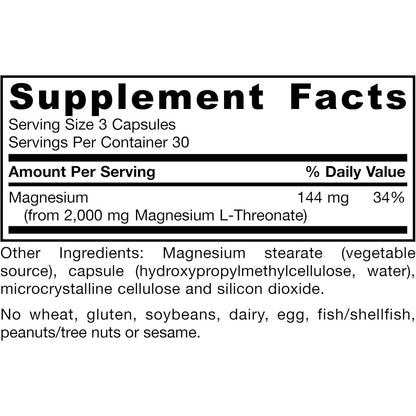 Jarrow Formulas MagMind Magnesium L-Threonate Dietary Supplement Capsules