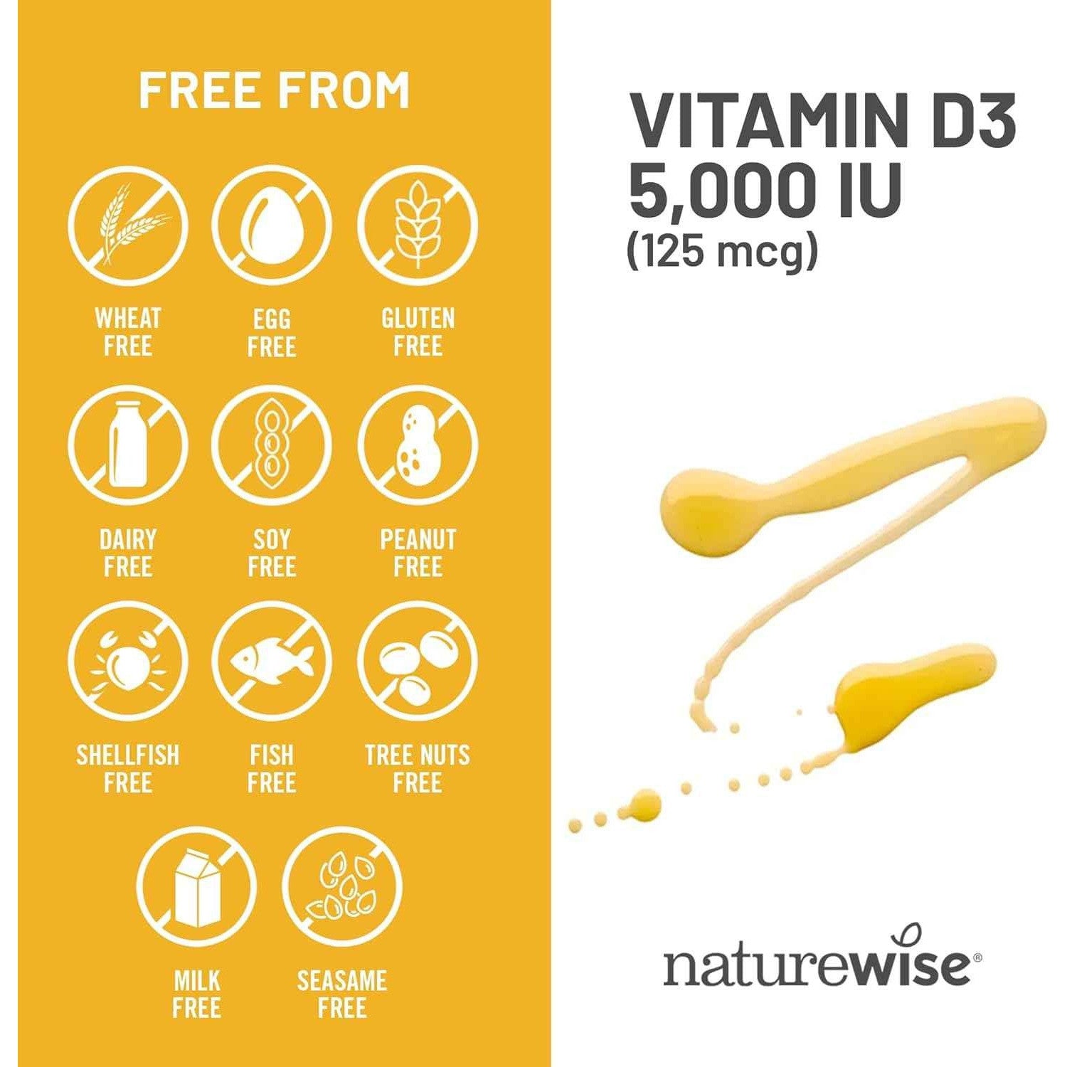 NatureWise Vitamin D3 5000iu (125 mcg) 360 Count Mini Softgel