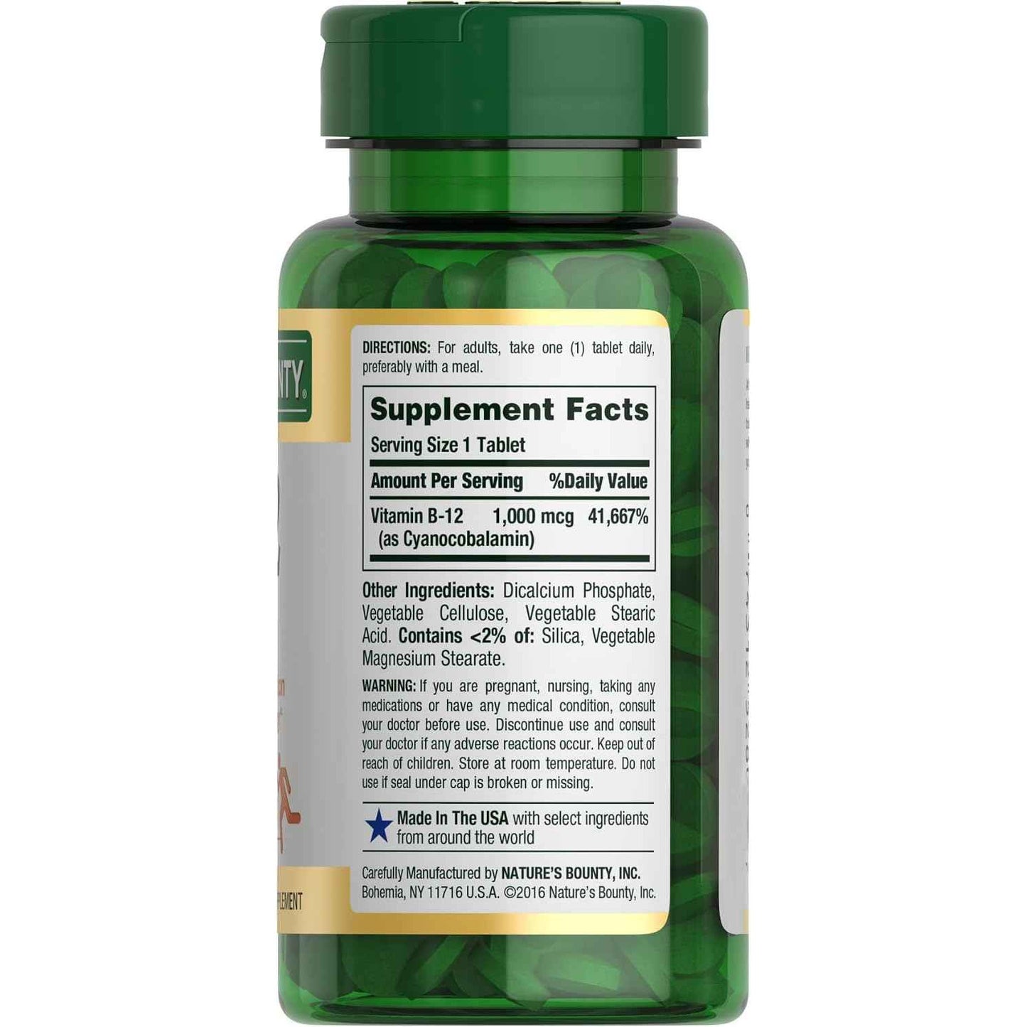 Nature's Bounty Vitamin B12 1000 mcg Supplement Supports Energy Metabolism