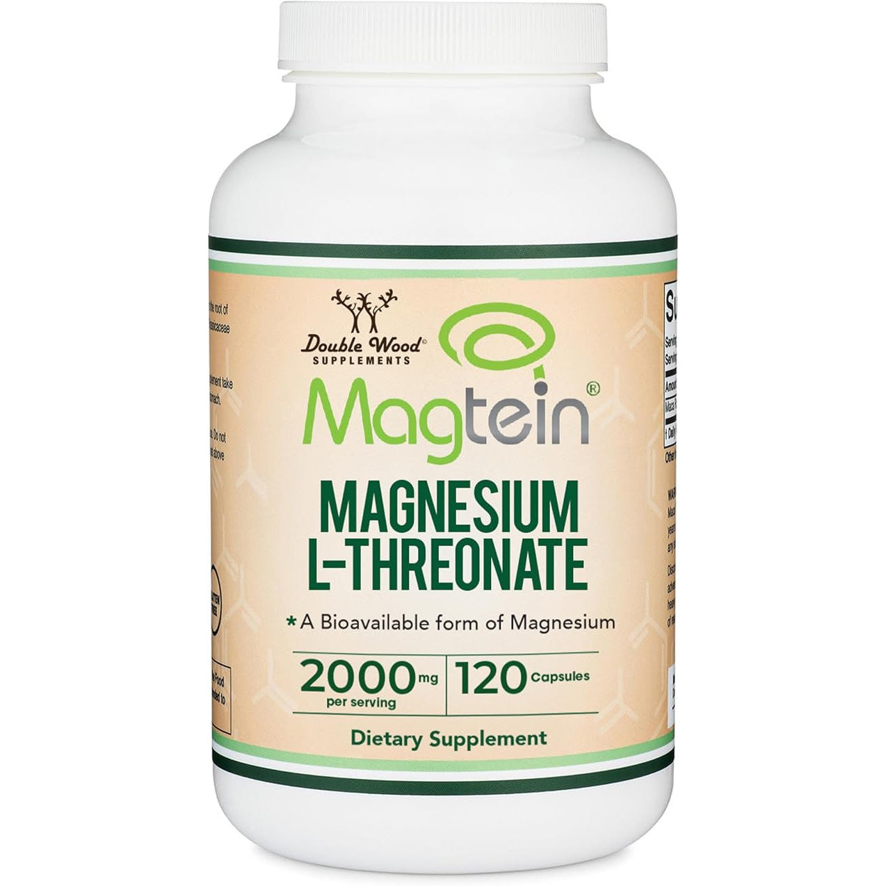 Double Wood Supplements Magnesium L-Threonate Capsules 2,000mg for Cognitive Support